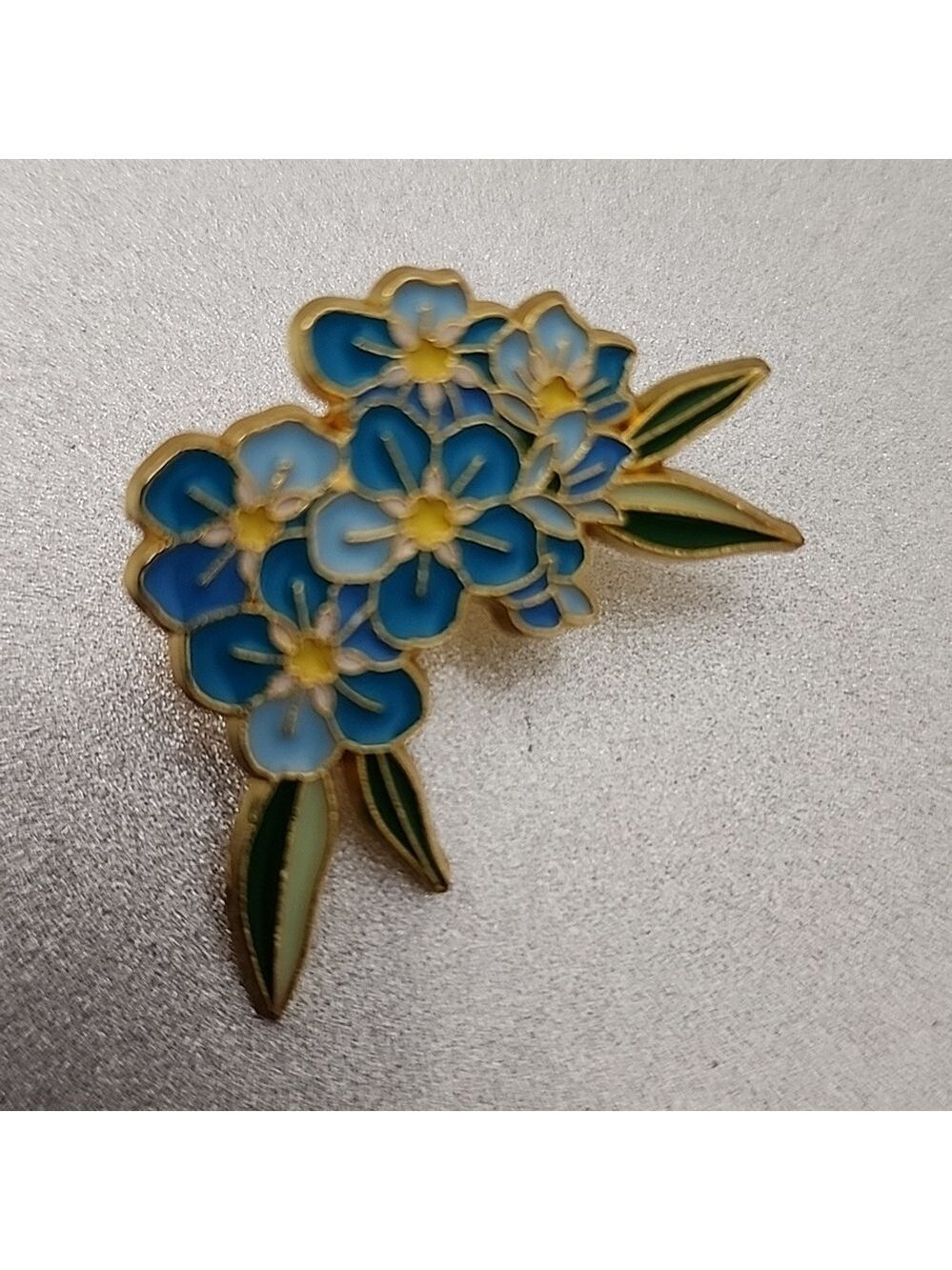 Blue FORGET ME NOT Floral Enamel Pin